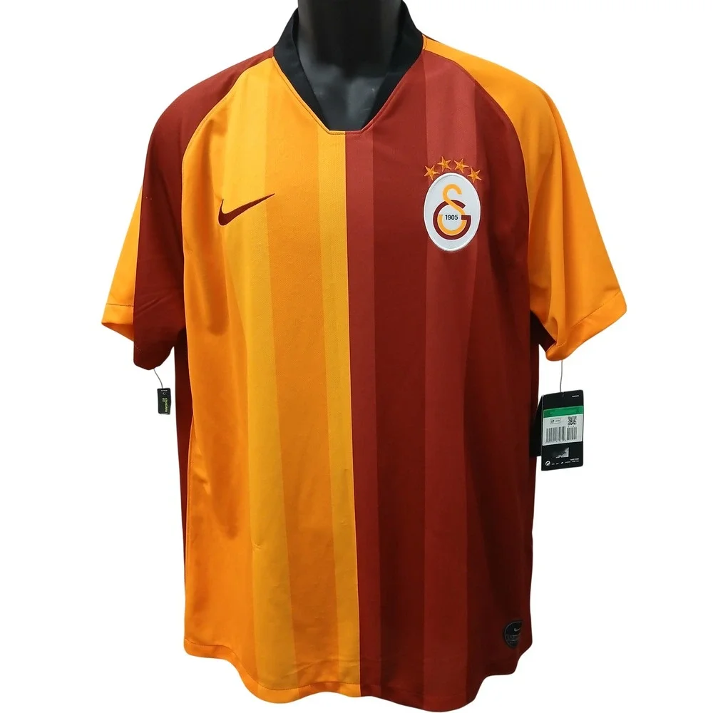 Nike Galatasaray 2019-20 Home Soccer Jersey XL AJ5537-628 Red Orange Striped NEW